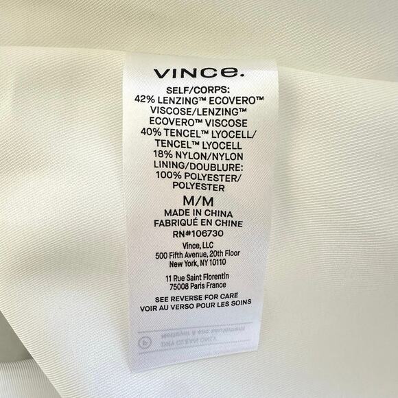 Vince Pleated Double V-neck Maxi Dress Smocked Waist White - Picture 10 of 11